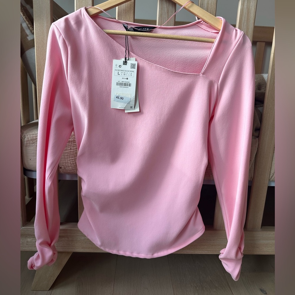 Zara Pink Top size L New With Tags